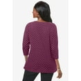 thumbnail image 2 of Jessica London Women's Plus Size Boatneck Tunic Top 3/4 Sleeve Shirt  Loose Fit, 2 of 5