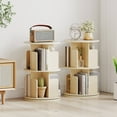 thumbnail image 4 of Costway 1 PCS 2-Tier Rotating Bookshelf 360° Display Rack with Dividers & Anti-falling Baffles Natural, 4 of 10