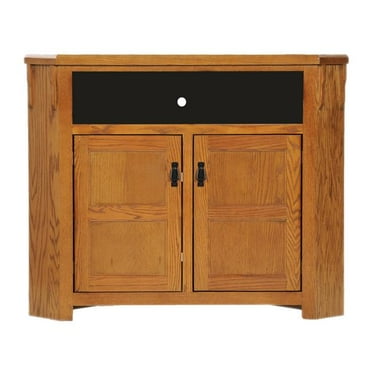 36 in. Oak Promo Tall Corner TV Stand&#44; Light
