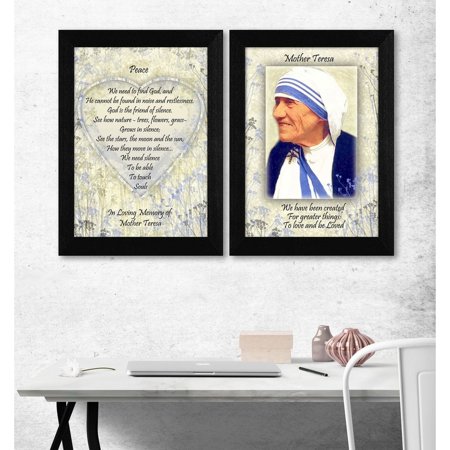 Trendy Decor 4U Contemporary Peace Quotes 2-Piece Vignette by Mother Teresa Collection