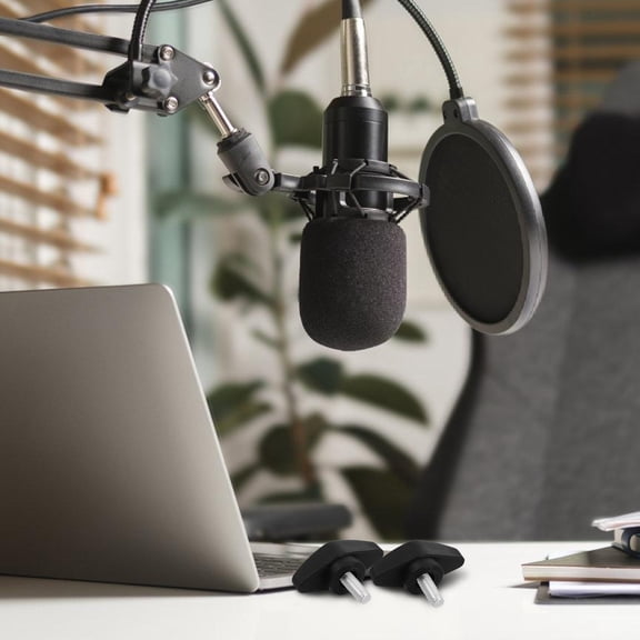 BESTOYARD 10Pcs Durable Black Thumb Screw Fastener for Microphone Crossbar Clamp