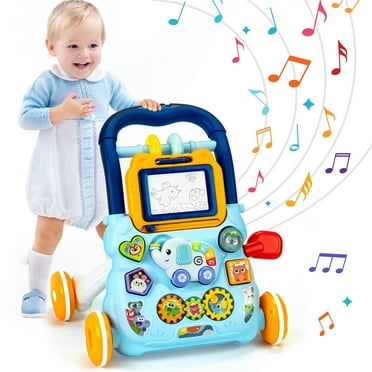 Beefunni 2-in-1 Baby Push Walker Toys, Baby Walker with Activity Center for 6-12 Months Infant Boys/Girls, Early Learning Push Toys, Birthday Gifts for Babies.