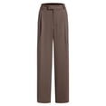 thumbnail image 4 of vigerkar Women Wide Leg Pants High Waisted Dressy Work Trousers Business Casual Palazzo Pants with Pockets 2025 Coffee, XXL, 4 of 6