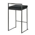 thumbnail image 4 of Fuji Contemporary Stackable Counter Stool in Black with Black Velvet Cushion by LumiSource - Set of 2, 4 of 7