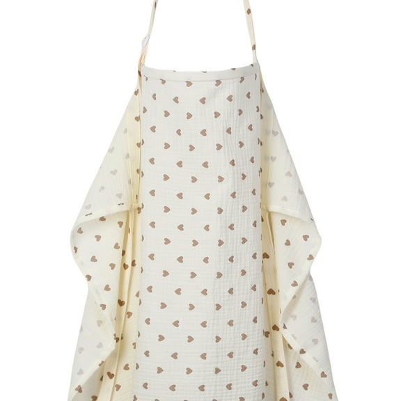 ANYEDDE Nursing Covers for Breastfeeding - Breathable Baby Breastfeeding Cover with Arch Neckline,Adjustable Privacy Nursing Covers for Women,Brown Heart