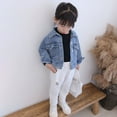 thumbnail image 6 of MEZZALL Girls Denim Jackets Long Sleeve Floral Embroidery Casual Fall Outerwear Cute Comfortable Loose Fit Kids Coats For Toddler To Age 9 Leisure Cartoon Clothing, 6 of 9