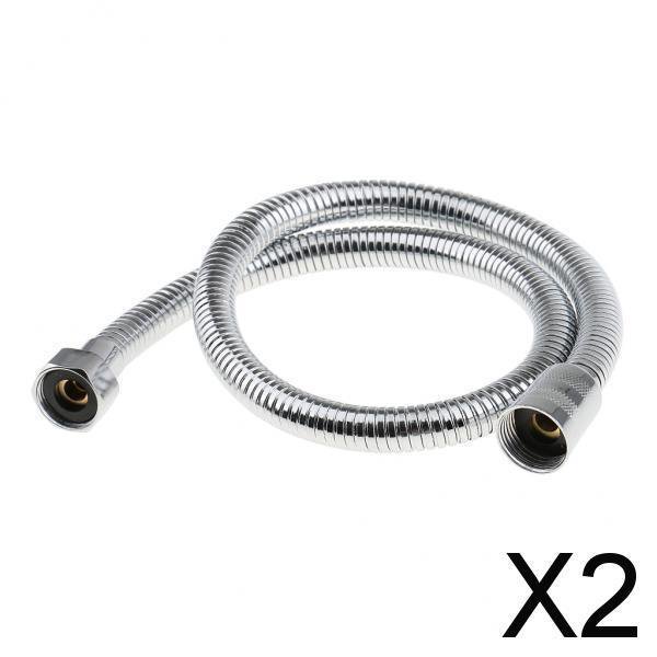 2 Tubos Flexibles de Repuesto para Manguera de Ducha de Baño con Cubierta de Acero Inoxidable de 70 Cm 2 piezas