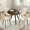 Walnut+Beige(A), variant on 34.8" Round Dining Table Set for 4,5 Piece Mid-Century Modern Dining Set with 4 Upholstered Dining Chairs,Leisure Coffee Table for Kitchen Dining Room, Save Space
