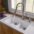 thumbnail image 1 of Pemberly Row White 33" Double Bowl Undermount Granite Composite Kitchen Sink, 1 of 9