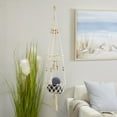 thumbnail image 2 of DecMode 10" x 10" x 49" Round White Fabric Handmade Hanging Macrame Wall Planter, 2 of 7