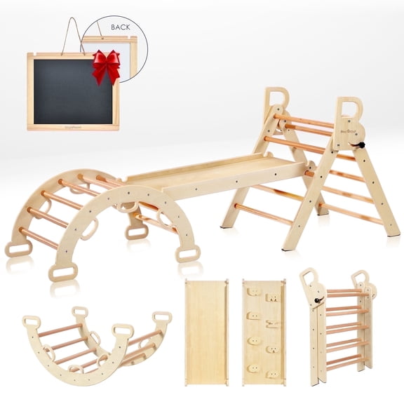 Buballino Pikler Triangle Set Indoor Playground 3-Piece Wood