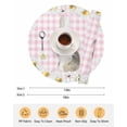 thumbnail image 6 of 15 Inch Round Placemats Set of 4, Blue Easter Bunny Non Slip Heat Insulation PP Table Mats, Spring Daisy Modern Pink Buffalo Plaid Washable Place Mats for Kitchen Dining Party Table Decor, 6 of 7