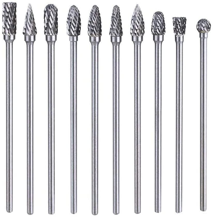 New 10Pcs Tungsten Steel Carbide Burrs Die Grinder Drill Bits Rotary Tool Craft 