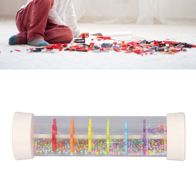 Rainmaker Rain Stick Toy Beaded Raindrops Mini Wooden Rainmaker Toy Percussion Instrument With Rainbow Colors Durable For Children
