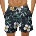 thumbnail image 2 of Axiiglly Beach Shorts for Men Plus Size Summer Shorts Casual Floral Printed Board Shorts Elastic Waist Vacation Swim Trunks Comfy Lightweight Hawaiian Shorts with Pockets, 2 of 5