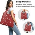 thumbnail image 2 of 5 Pack Foldable Shopping Bag,Red Christmas Deer Pattern Reusable Grocery Bags with Pockets,Large Reusable Tote Bags with Handles Waterproof & Lightweight, 2 of 6