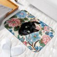 thumbnail image 3 of 1pc Black Cat on Floral Fabric Absorbent Non-Slip Bathroom Thickened Flannel Rug Decor,Soft,Quick Drying,Suitable For Indoor/outdoor Use,Bathrooms,Bedrooms,Kitchens,Terrace,Laundry Rooms,16"x24", 3 of 9