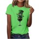thumbnail image 1 of El Día de San Patricio Manga Corta Cuello Redondo Suéter Casual Top, Ligero 95% Poliéster 5% Blusa de Spandex para Vacaciones Y Uso Diario, Tops de Mujer Casual, 1 of 5