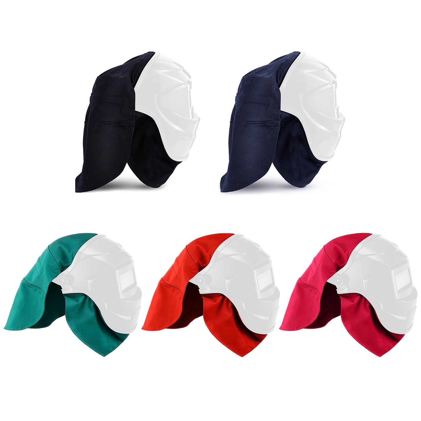 Welding Helmets Protective Covers Bib Pair High Temps Resistant Fabric Secure Clip On Systems For Professional