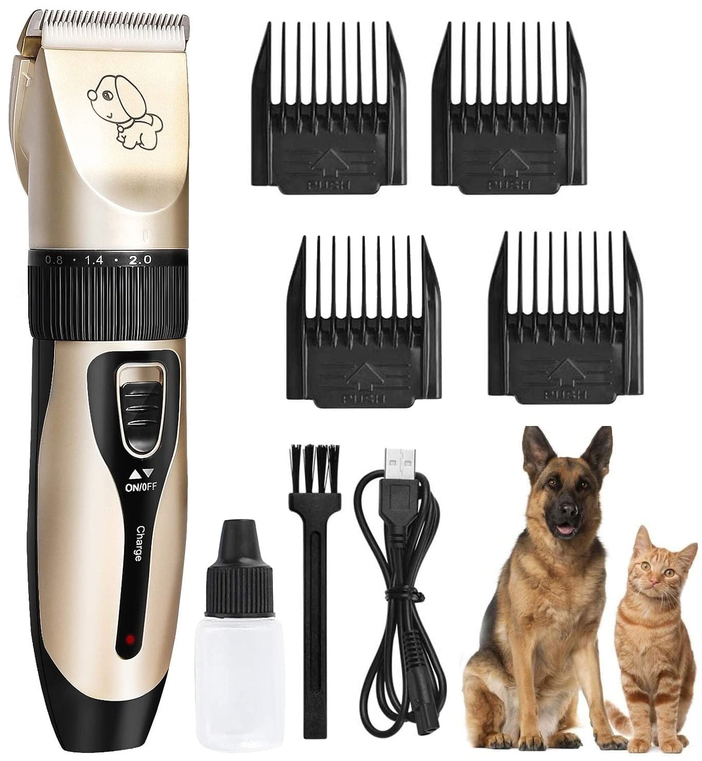 UUGEE Dog Clippers Grooming Kit for Dogs with Thick Coats Rechargeable ...