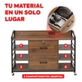 thumbnail image 3 of Archivero Móvil Utilia Industrial 2 Cajones con Cerradura, USB y Ruedas 360°, Metal y Madera, Home Office, Café 110x40x69 cm, 3 of 7
