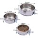 thumbnail image 5 of Juego de 3 comederos para pájaros de acero inoxidable con soporte de abrazadera, para periquitos, agapornis, cotorras y cacatúas, 5 of 5