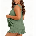 thumbnail image 7 of akafmk Plus Size Pajama Sets for Women 2 Piece Ruffle Tank Top Shorts Matching Sets Summer Loungewear Outfits, 7 of 7