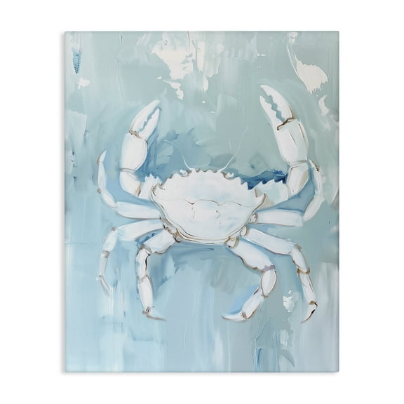 Stupell Industries White Coastal Crab Animals Painting Wrapped Canvas Art Print Wall Art, 16 x 20