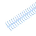 thumbnail image 4 of Kit de reliure spirale, 10 pièces, capacité de 130 feuilles, reliure à 30 trous, diamètre 16 mm, bleu clair, 4 of 4