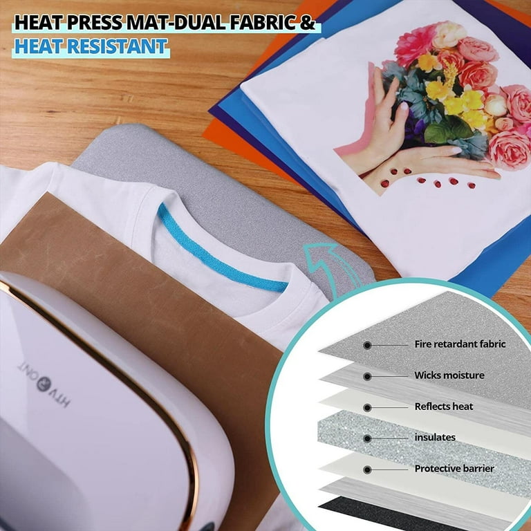 HTVRONT 52Pcs Heat Press Accessories for Cricut Easy Press Heat Press  Supplies Heat Press mat Sublimation Paper Heat Transfer Paper