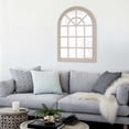 thumbnail image 3 of Tyler Dillion Taupe Wall Mirror with Arched Paneled Window Wood Frame 41"H x 29"W, 3 of 8