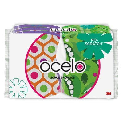 12 Ply Sponges - Ocelo Light Duty Scrub Sponge 6 Pack