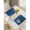 thumbnail image 5 of Blue Leopard Print Placemats Set of 8, Vintage Abstract Animal Patterned Art Placemats for Dining Table, Place Mats for Kitchen Tabletop, Waterproof Wipeable Dining Table Mats Set, 5 of 9