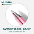 thumbnail image 5 of MR.GREEN Eyebrows Tweezers Colorful Beauty Fine Hairs Puller Makeup Tools Stainless Steel Slanted Eye Brow Clips Removal (Pink), 5 of 7
