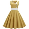 thumbnail image 1 of Pompotops Robe Décontractée Mode pour Femmes Col Rond Sans Manches Robe Longueur Genou, 1 of 8