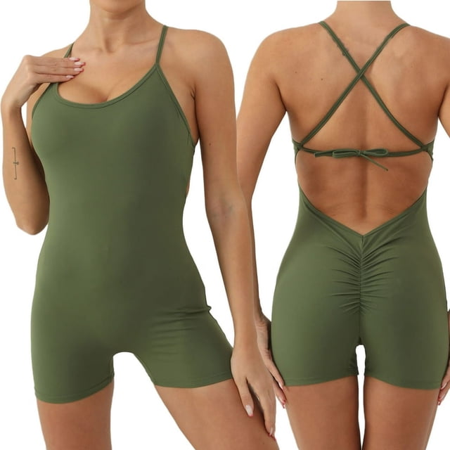 Women Yoga Jumpsuits Workout Sport Jumpsuits Women Activewear Women Sports Bodysuits & Jumpsuits Women Sports Jumpsuits Crisscross Backless Sports Romper