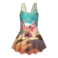 thumbnail image 4 of Uourmeti Cartoon Axolotl & Underwater Fish Swim Dress for Girls - Sleeveless Skirted One-Piece Bathing Suit, Quick Dry & Stretchy for Beach Pool Vacation, 4 of 8
