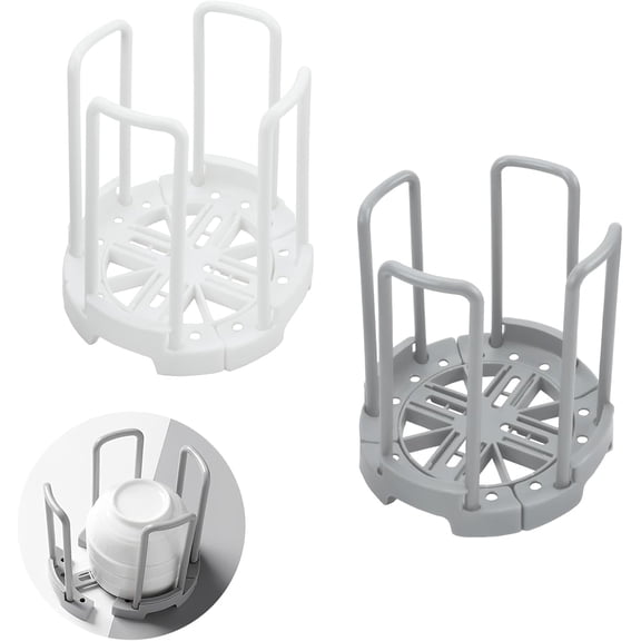 2Pcs Adjustable Bowl Rack, Plate Storage Rack, Dinner Plates Organizer, Dish Dryer Storage Bowl Holder for Kitchen Countertop Cabinet Shelf