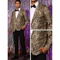thumbnail image 5 of Unique Bargains Men's Animal Printed Blazer Vintage Slim Fit One Button Sports Coats L Brown, 5 of 6