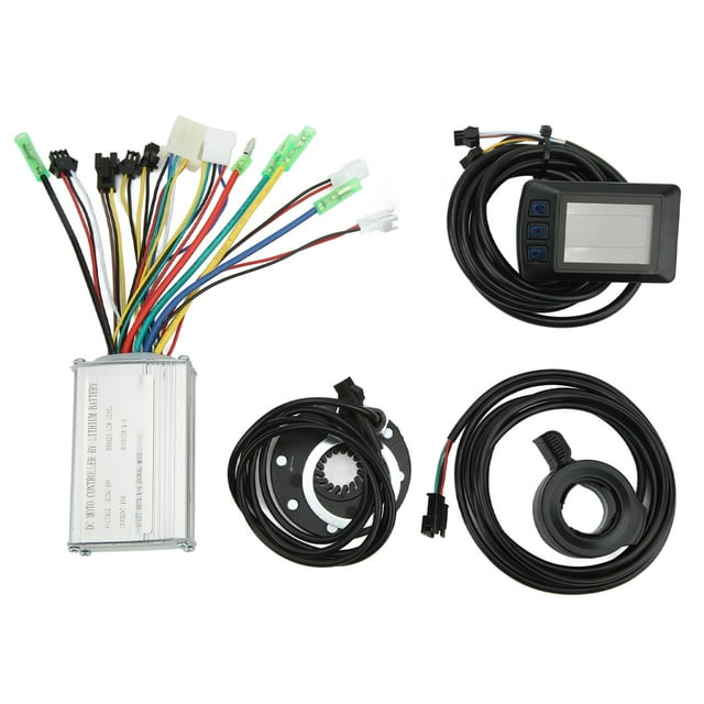 Controlador de motor de bicicleta eléctrica de 15 A, controlador común de 36 V y 48 V con panel OMTM3 y acelerador de pulgar para motores de 250 W y 350 W.