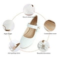 thumbnail image 3 of ADAMUMU Dress Shoes for Girls Mary Janes Low Heels Flat Princess Ballet Dress Strap Shoes for Party Wedding School White Size 11M little kid, 3 of 5
