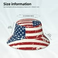 thumbnail image 2 of Kll Vintage American Flag Bucket Hat for Women Men Packable Travel Beach Sun Hat Outdoor Rave Accessories Reflective Fisherman Cap, 2 of 6