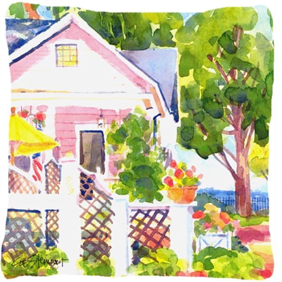 14 x 14 in. White Cottage at the Beach Decorative Fabric Pillow