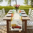 thumbnail image 4 of Table Runners 72 Inches Long Dress Scarves, Sunflower Truck Farmhouse Kitchen/Dining Table Runner, Coffee Tablerunners, Elegant Yellow Floral Summer Botanical 16x72 Inch, 4 of 9