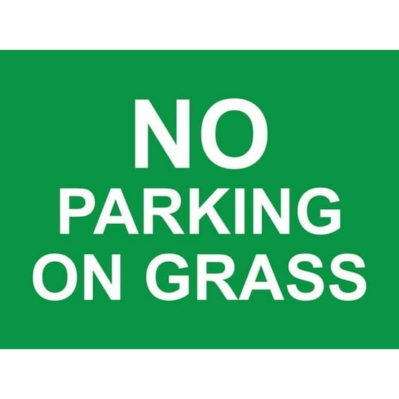 No Parking On Grass Sign, 12 X 8 Inches Rust Free Aluminum Metal Sign, Weather Resistant Durable In Easy To Mount