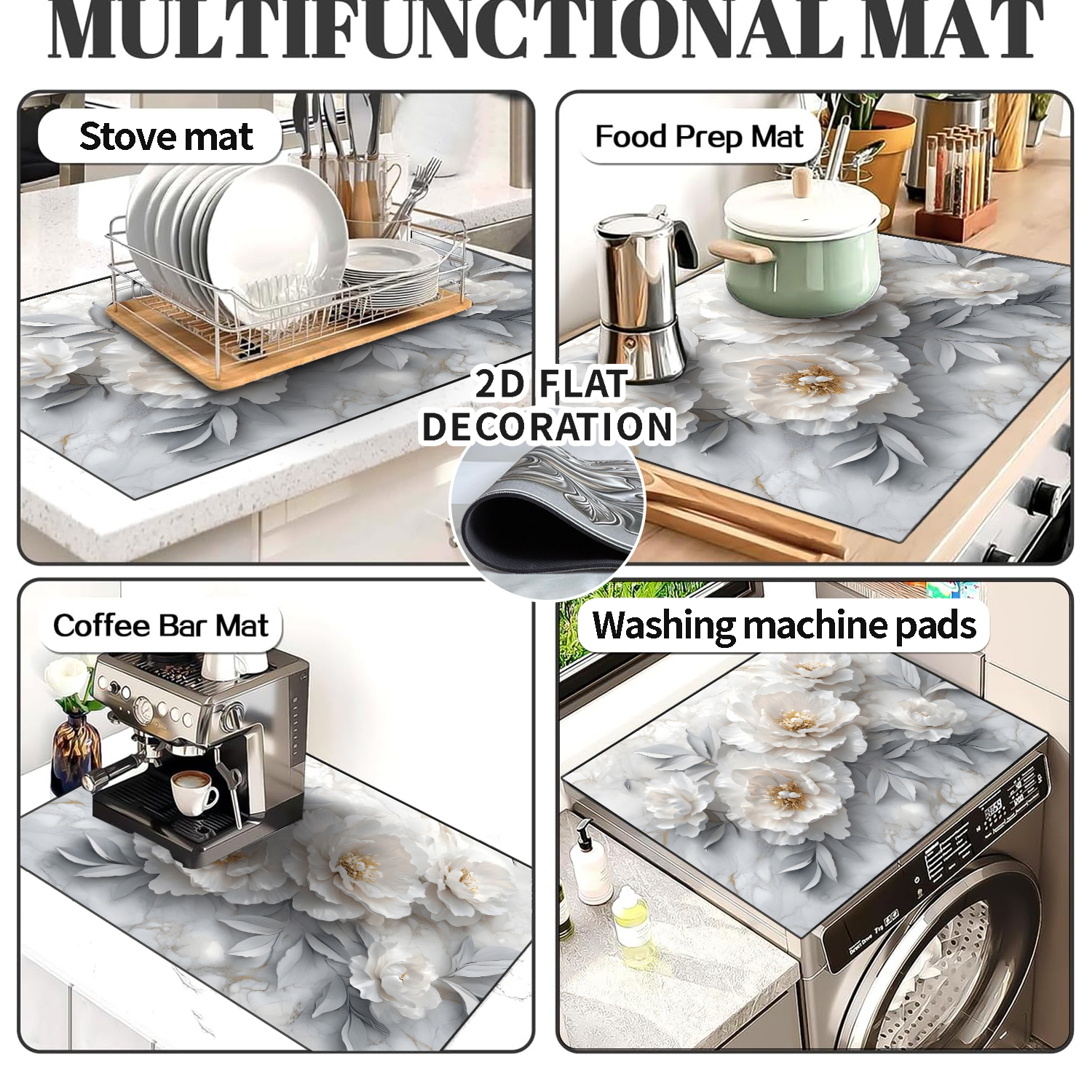 Stove Top Cover for Electric Stove 28 "x 20 ", flowers pattern Heat Resistant Glass Top Stove Cover Protector, Induction Cooktop Protector Stove Top Covers Mat, Kitchen Flat Stove Top Covers