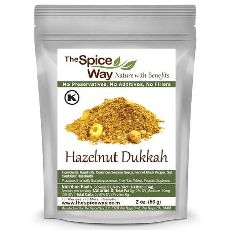 The Spice Way Hazelnut Dukkah Seasoning - Traditional Egyptian Spice Blend – All Natural -Resealable Bag - 2 oz