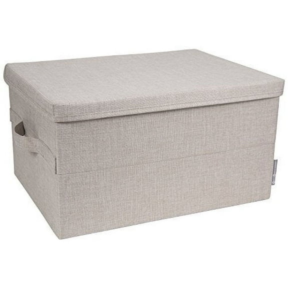Bigso Soft Foldable Polyester Storage Box with Lid | Small | Blue