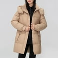 thumbnail image 2 of Akafmk Fall/Winter Womens Puffer Jackets Coats,Womens Winter Puffer Parka,Solid Color Long Sleeve Winter Warm Down Coat Cold Weather Parka, 2 of 4