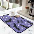 thumbnail image 2 of Decorative Halloween Kitchen Mat Absorbent 19.5x12in Diatom Ooze Dish Drying Mat with Festive Skull, Pumpkin, Bat, and Ghost Design, 2 of 7